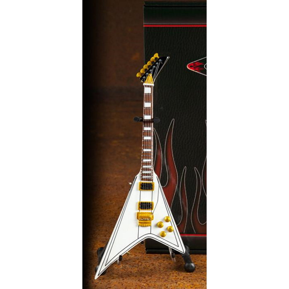 OZZY OSBOURNE - (追悼 ) - Randy's Signature White V Miniature Guitar Replica Collectible